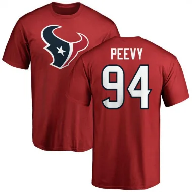 Red Men's Jayden Peevy Houston Texans Logo T-Shirt -