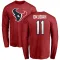 Red Men's Jeff Okudah Houston Texans Logo Long Sleeve T-Shirt -