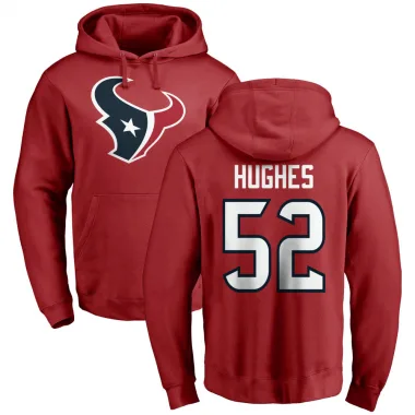 Red Men's Jerry Hughes Houston Texans Pro Line Logo Pullover Hoodie