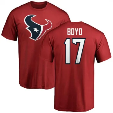 Red Men's Kris Boyd Houston Texans Logo T-Shirt -