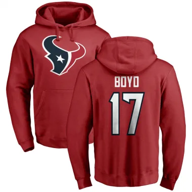 Red Men's Kris Boyd Houston Texans Pro Line Logo Pullover Hoodie