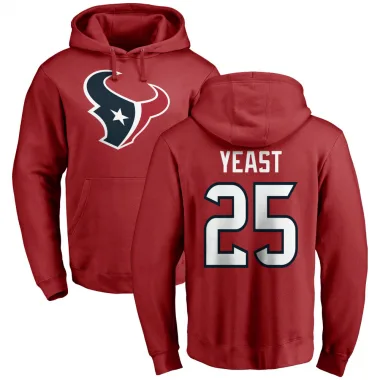 Red Men's Russ Yeast Houston Texans Pro Line Logo Pullover Hoodie