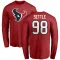 Red Men's Tim Settle Jr. Houston Texans Logo Long Sleeve T-Shirt -