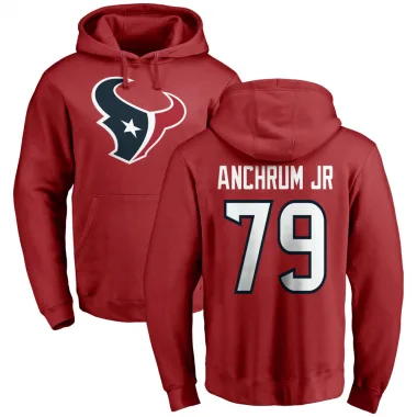 Red Men's Tremayne Anchrum Jr. Houston Texans Pro Line Logo Pullover Hoodie