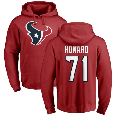 Red Men's Tytus Howard Houston Texans Pro Line Logo Pullover Hoodie