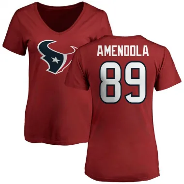 Red Women's Danny Amendola Houston Texans Logo Slim Fit T-Shirt -