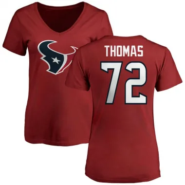 Red Women's Jaylon Thomas Houston Texans Logo Slim Fit T-Shirt -