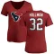 Red Women's Ka'dar Hollman Houston Texans Logo Slim Fit T-Shirt -