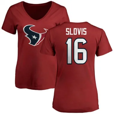 Red Women's Kedon Slovis Houston Texans Logo Slim Fit T-Shirt -