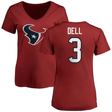 Red Women's Tank Dell Houston Texans Logo Slim Fit T-Shirt -