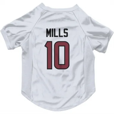 White Houston Texans Davis Mills   Dog & Cat Pet Jersey