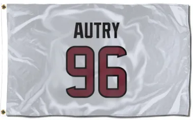 White Houston Texans Denico Autry   Flag (3 X 5)