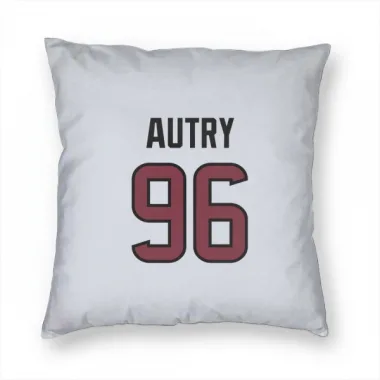 White Houston Texans Denico Autry   Pillow Cover (18 X 18)