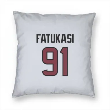 White Houston Texans Folorunso Fatukasi   Pillow Cover (18 X 18)