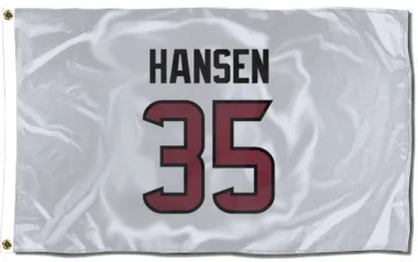 White Houston Texans Jake Hansen   Flag (3 X 5)