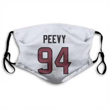 White Houston Texans Jayden Peevy   Face Mask