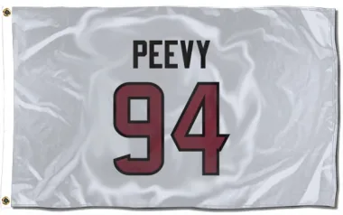 White Houston Texans Jayden Peevy   Flag (3 X 5)