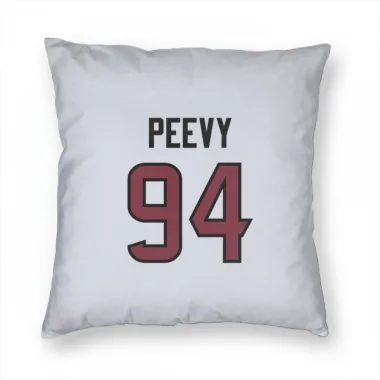 White Houston Texans Jayden Peevy   Pillow Cover (18 X 18)