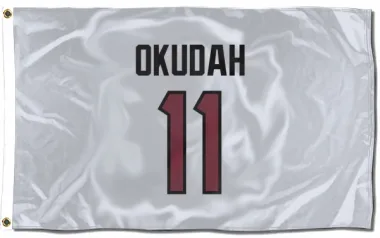 White Houston Texans Jeff Okudah   Flag (3 X 5)