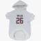 White Houston Texans J.J. Taylor   Dog & Cat Pet Hoodie