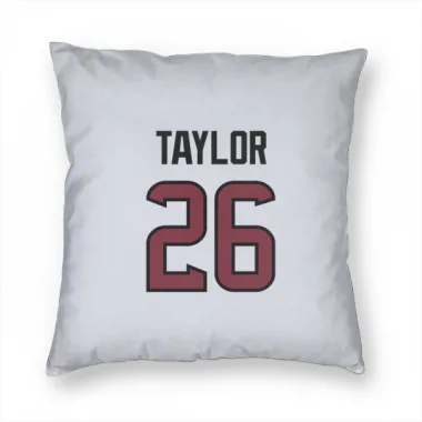 White Houston Texans J.J. Taylor   Pillow Cover (18 X 18)