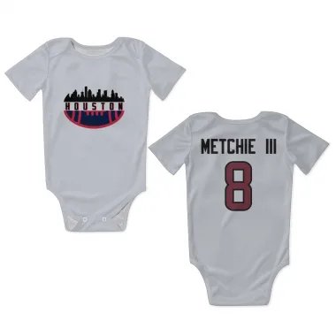 White Houston Texans John Metchie III   Newborn & Infant Bodysuit