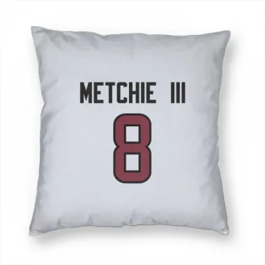 White Houston Texans John Metchie III   Pillow Cover (18 X 18)