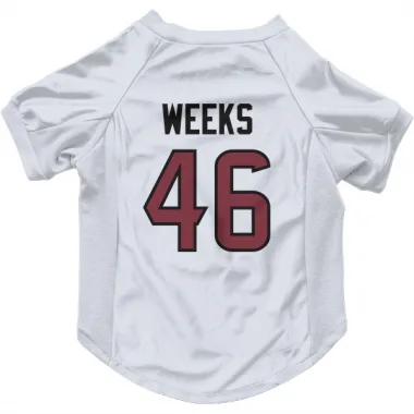 White Houston Texans Jon Weeks   Dog & Cat Pet Jersey