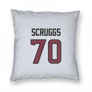 White Houston Texans Juice Scruggs   Pillow Cover (18 X 18)