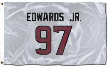 White Houston Texans Mario Edwards Jr.   Flag (3 X 5)