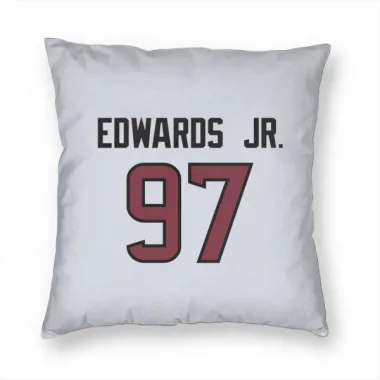 White Houston Texans Mario Edwards Jr.   Pillow Cover (18 X 18)