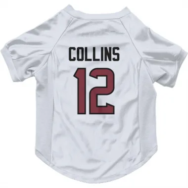 White Houston Texans Nico Collins   Dog & Cat Pet Jersey