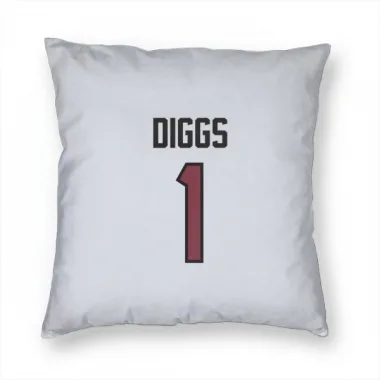 White Houston Texans Stefon Diggs   Pillow Cover (18 X 18)