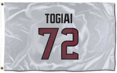 White Houston Texans Tommy Togiai   Flag (3 X 5)