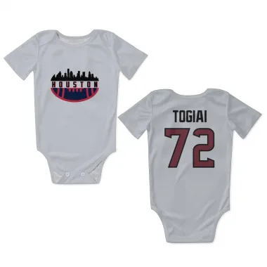 White Houston Texans Tommy Togiai   Newborn & Infant Bodysuit