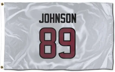 White Houston Texans Xavier Johnson   Flag (3 X 5)