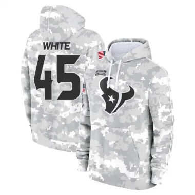 White Men's Devin White Houston Texans Arctic Camo 2024 Salute to Service Club Fleece Pullover Hoodie