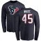 White Men's Devin White Houston Texans Logo Long Sleeve T-Shirt - Navy